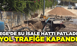 Muğla'da su isale hattı patladı, yol trafiğe kapandı