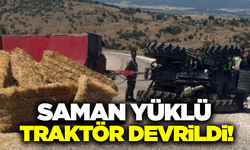 Balıkesir'de kontrolden çıkan traktör devrildi!