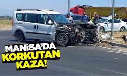 Manisa'da hafif ticari araç ile kamyon çarpıştı!