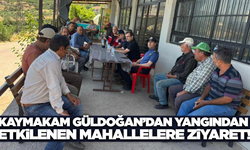 Kaymakam Güldoğan, yangından etkilenen mahalleleri ziyaret etti