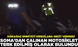 Soma'dan çalınan motosiklet Kırkağaç'ta bulundu!