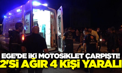 Kütahya'da motosikletler çarpıştı: 2'si ağır 4 yaralı