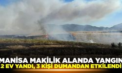 Manisa'da yangın: 3 kişi dumandan etkilendi