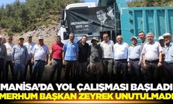 Manisa'da iki mahalle arasında asfalt çalışması