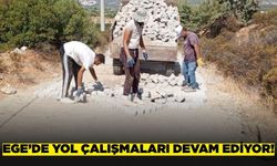 Ege'de parke taşı döşeme çalışmaları devam ediyor