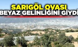 Sarıgöl'de bağlar yine bembeyaz oldu