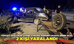 Tofaş'a bağlanan aydınlatmasız römork kazaya yol açtı: 2 yaralı