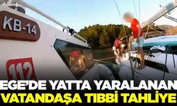 Ege'de yaralanan vatandaşa tıbbı tahliye!