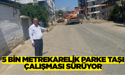 Aydın'da parke taşı döşeme çalışmaları hızla devam ediyor