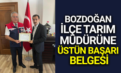 Bozdoğan İlçe Tarım Müdürüne Üstün Başarı Belgesi Verildi