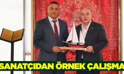 Denizli’de geleneksel el sanatları sanatçısı Veli Bat’tan örnek çalışma