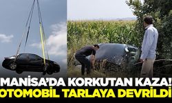 Kırkağaç'ta Kontrolden Çıkan Otomobil Tarlaya Devrildi