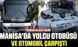 Manisa'da Yolcu Otobüsü ve Otomobil Çarpıştı: 3 Yaralı