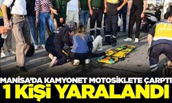 Manisa'da kamyonetin çarptığı motosikletli yaralandı