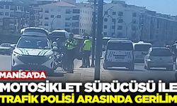 Manisa'da Gergin Anlar: Motosiklet Sürücüsü ve Trafik Ekipleri Arasında Tartışma