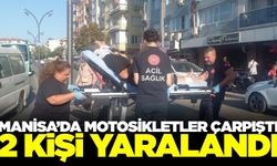 Manisa'da İki Motosiklet çarpıştı  İki Yaralı