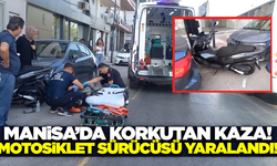 Manisa'da otomobil ile motosiklet çarpıştı: 1 yaralı