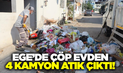 Nazilli'de ikinci kez temizlenen çöp evde 4 kamyon atık çıktı