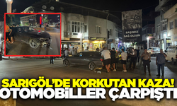 Sarıgöl'de kavşakta otomobiller çarpıştı!