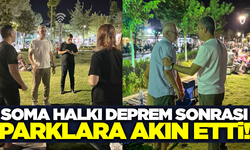 Soma'da deprem paniği: Vatandaşlar parklara akın etti