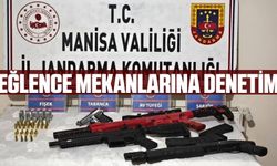Salihli'de eğlence mekanlarına denetim! Tabanca, av tüfeği ve fişekler