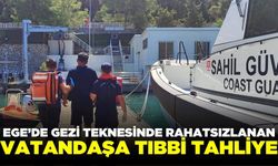 Ege'de teknede rahatsızlanan vatandaşa tıbbi tahliye