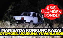 Kırkağaç'ta Otomobil Uçuruma Yuvarlandı: 3 Kişi Kazayı Yara Almadan Atlattı