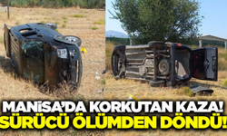 Manisa'da hafif ticari araç tarlaya devrildi: 1 yaralı