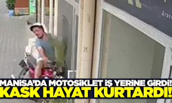 Manisa'da korkutan kaza: Motosiklet iş yerine girdi
