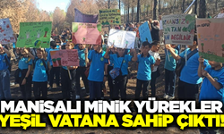 Manisalı minik kalpler 'Yeşil Vatan'a için el ele verdiler
