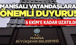 Manisa Büyükşehir Belediyesi'nden önemli duyuru!