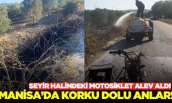 Manisa'da motosiklet yangını korkuttu: Büyük felaket önlendi