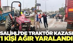 Salihli'de tır ile traktör çarpıştı! 1 ağır yaralı