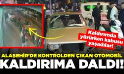 Alaşehir’de kontrolden çıkan otomobil kaldırıma daldı