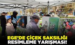 Ege'de renkli etkinlik: Çiçek saksılığı resimleme yarışması