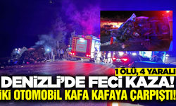 Denizli'de otomobiller hurdaya döndü: 1 ölü 4 yaralı