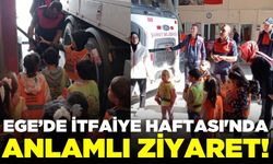 Ege'de öğrencilerden İtfaiye Haftası'nda anlamlı ziyaret
