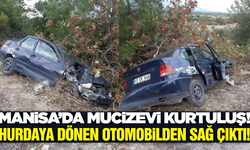 Manisa'da devrilen otomobilin sürücüsü yaralandı