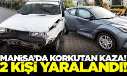 Manisa'da iki otomobil çarpıştı: 2 yaralı