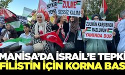 Manisa'da İsrail'e tepki, Filistin'e destek