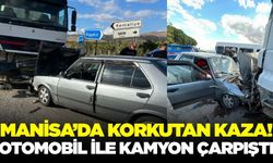 Alaşehir’de Otomobil ile Kamyon Çarpıştı!