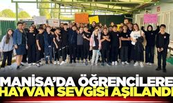Manisa'da öğrencilerden hayvan dostlarına anlamlı ziyaret
