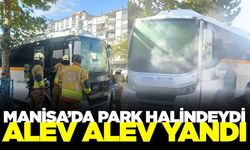 Manisa’da Park Halindeki Midibüste Yangın Korkuttu