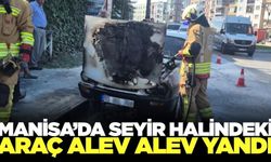 Manisa'da Seyir Halindeyken Yanan Otomobil Söndürüldü
