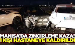 Manisa'da 3 otomobil birbirine girdi: 1 yaralı