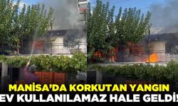 Alaşehir'de ev yangını: Kullanılamaz hale geldi