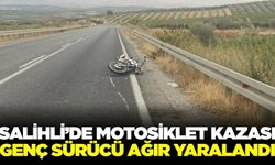 Salihli'deki motosiklet kazasında genç sürücü ağır yaralandı