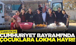 Sarıgöl'de Cumhuriyet Bayramı'nda çocuklara lokma dağıtıldı!