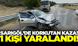 Sarıgöl'de otomobil bariyerlere çarptı: 1 yaralı