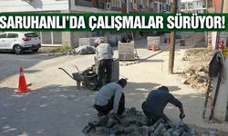 Saruhanlı Belediyesi, yol ve kaldırım çalışmalarına hız kesmiyor